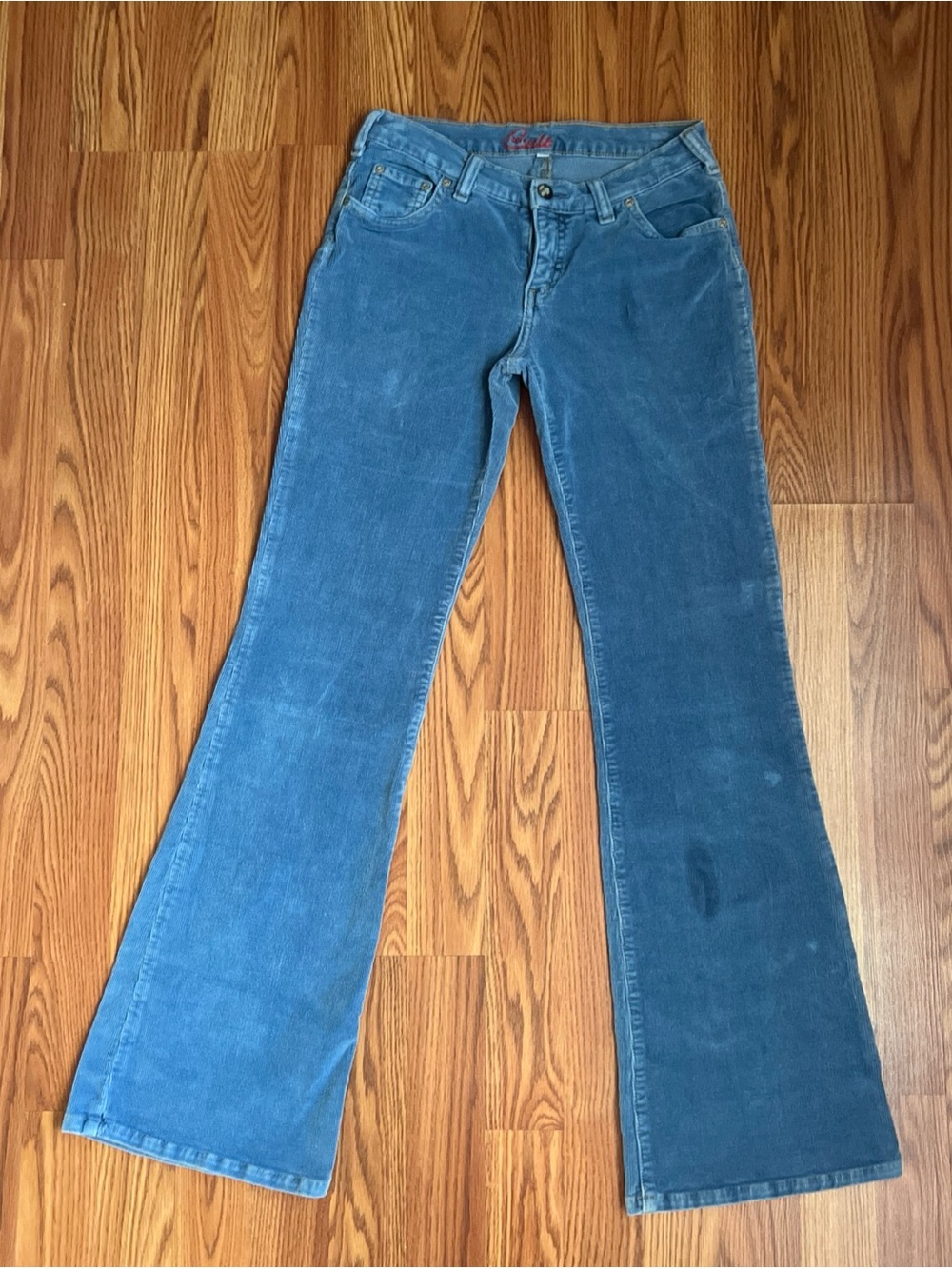 Y2K Women's Baby Blue Bootcut Corduroy Pants